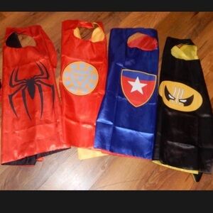 OFFERS OPEN! Kids Superhero Costume Capes Set - Spiderman Capt America red black